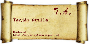 Tarján Attila névjegykártya